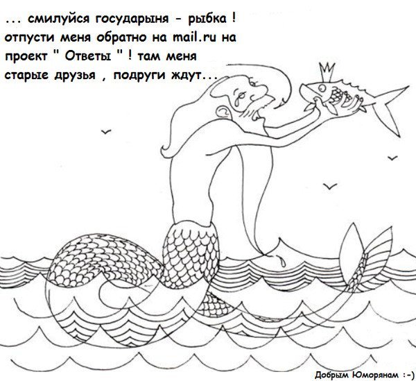 Сказка о рыбаке и рыбке контурный рисунок