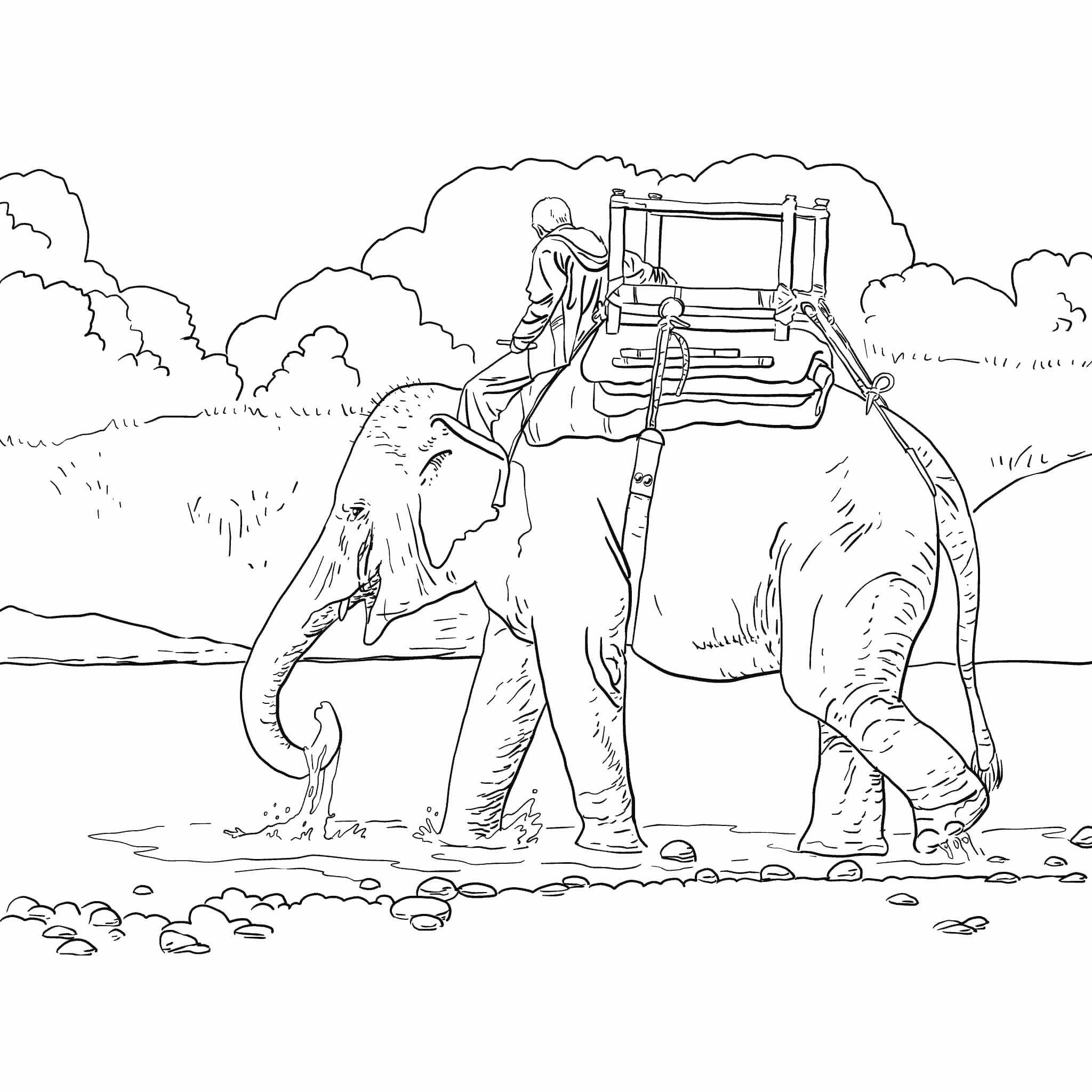 Слон — раскраска