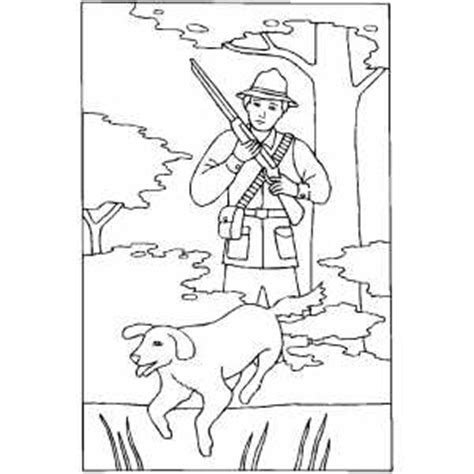 Раскраска охотник с ружьем