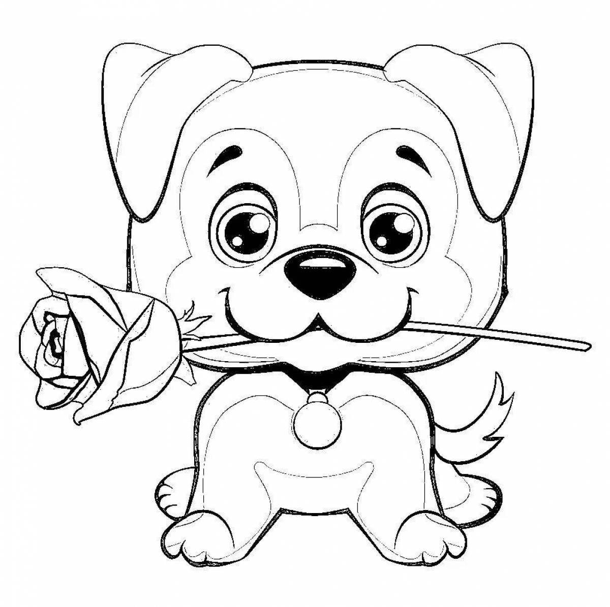 Раскраска Собака и щенки для детей распечатать бесплатно для девочек и мальчиков