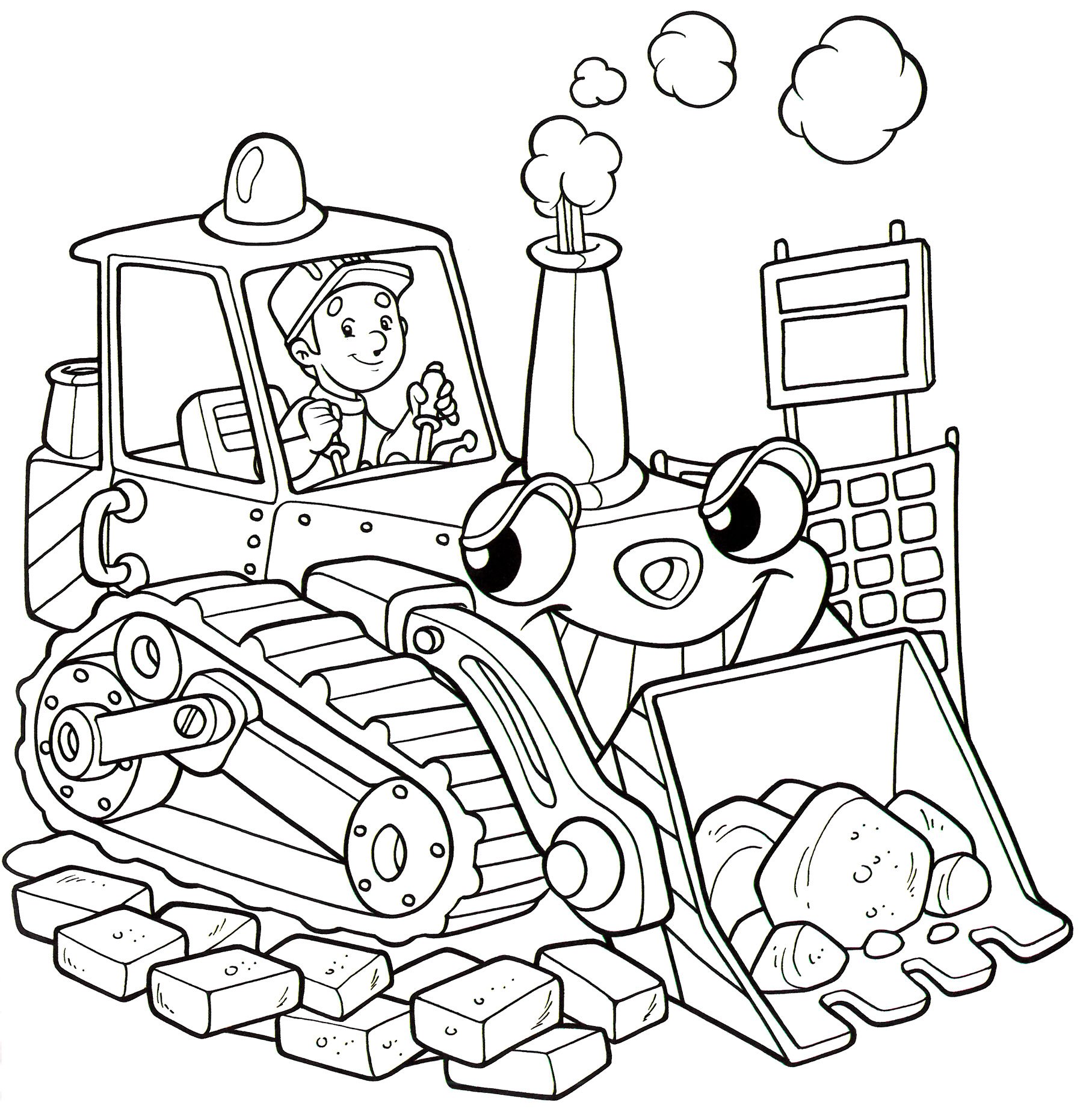 Раскраска про машинки: Грузовичок Лева и Трактор: цвета для детей