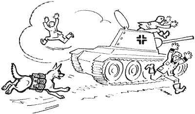 Раскраска животные на войне