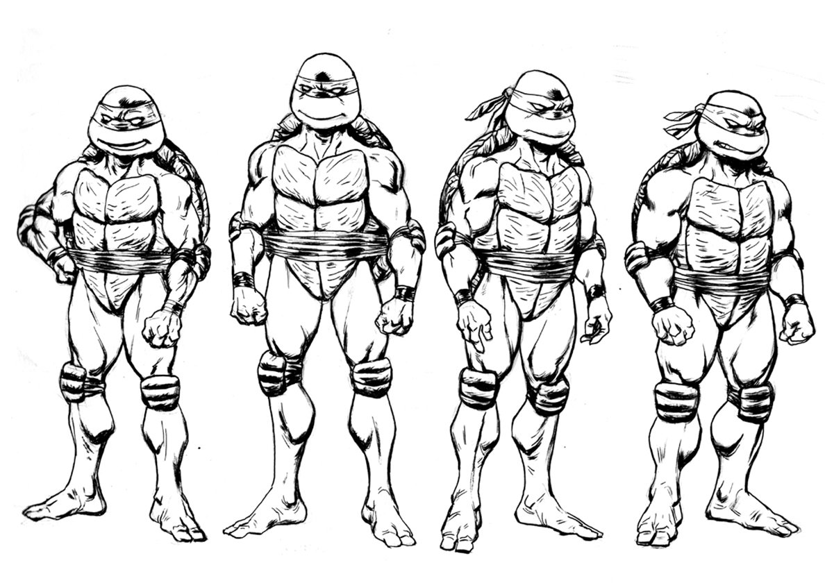 Раскраски из мультфильма Черепашки-ниндзя (Ninja Turtles) скачать