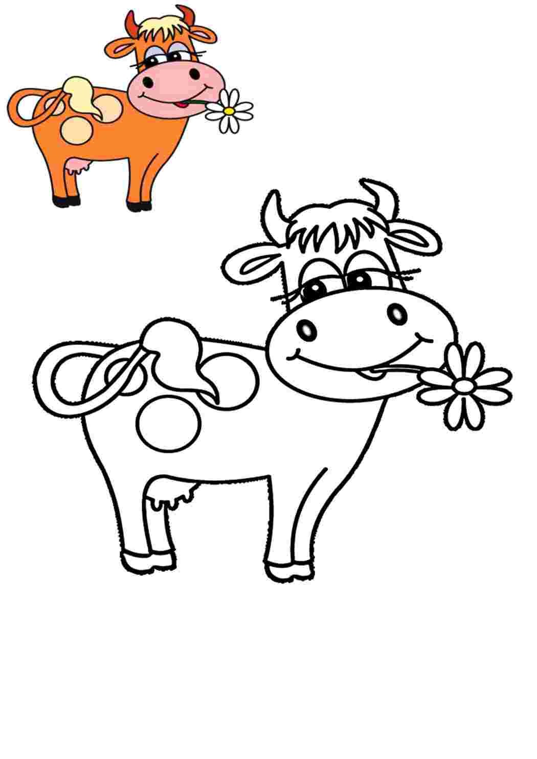 Раскраски Корова | Распечатать бесплатно