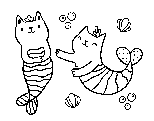 Раскраски котенок с рыбой (42 фото)