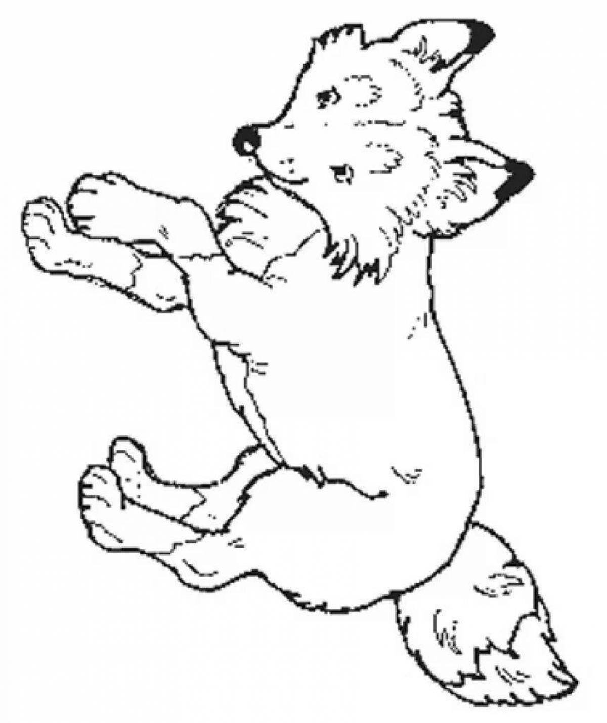 Раскраска Медведь понял, что волк не настоящий распечатать или скачать