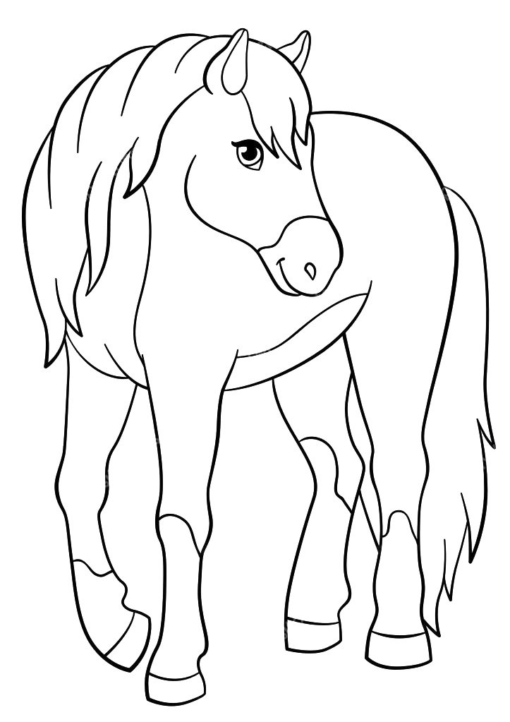 Раскраска Лошадь с жеребенком распечатать - Лошади и пони