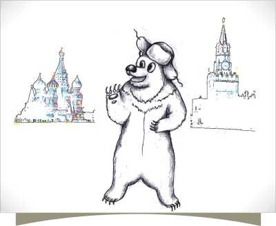 Медведь с балалайкой раскраска для детей