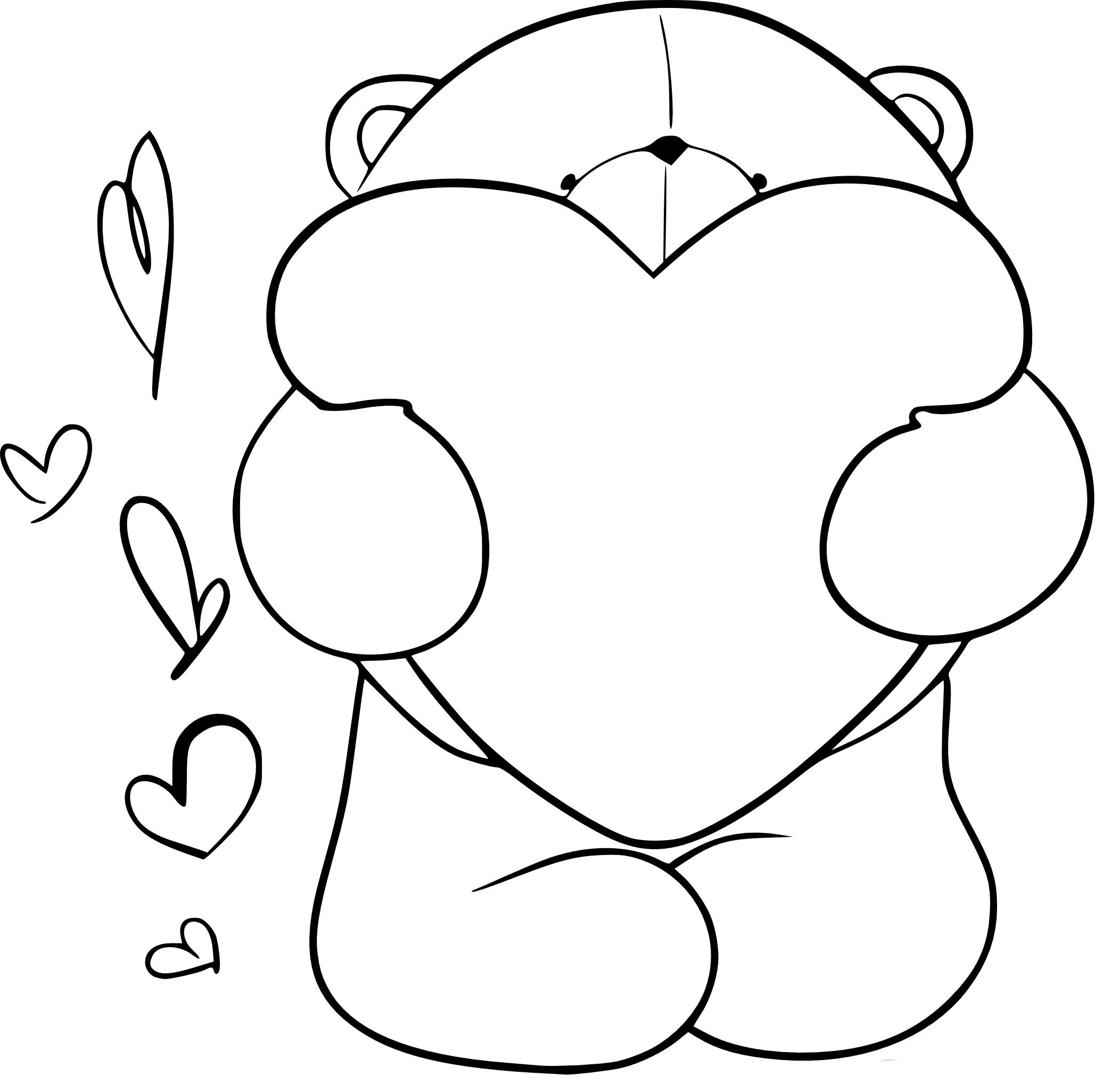 Раскраска «Мишки Тедди с сердечками»