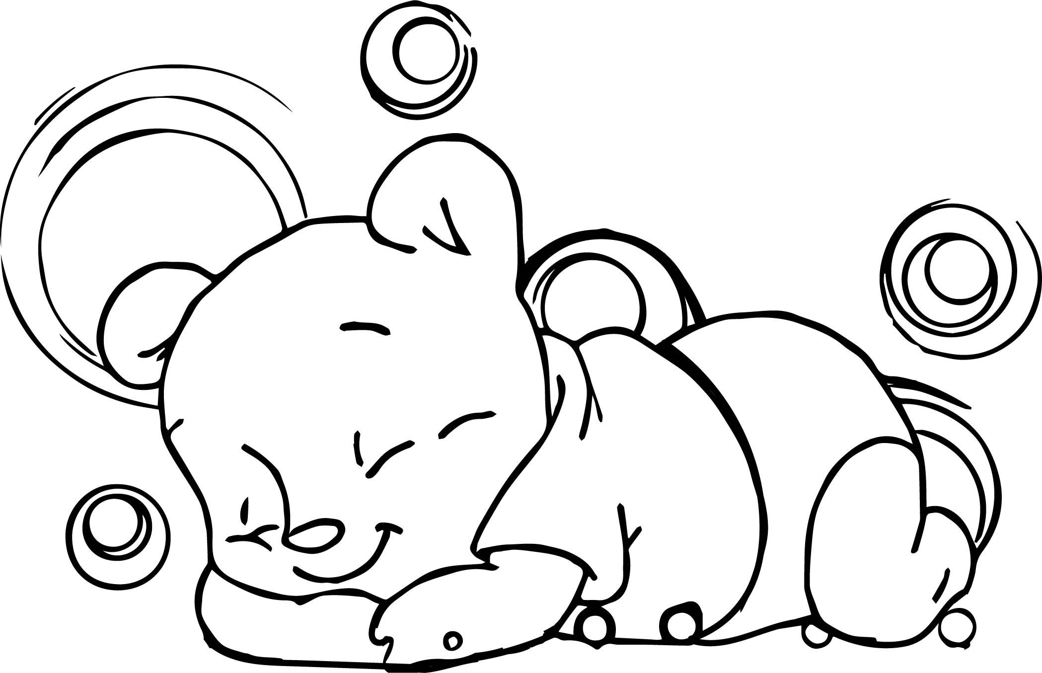 Раскраски мишка, Раскраска Спящий мишка Животные.