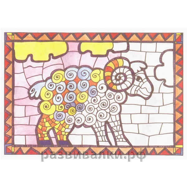 Раскраски мозаика лев (38 фото)
