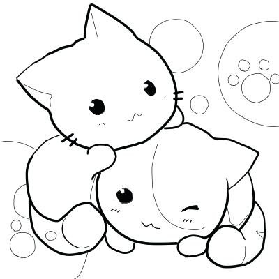 Разукрашки аниме котики