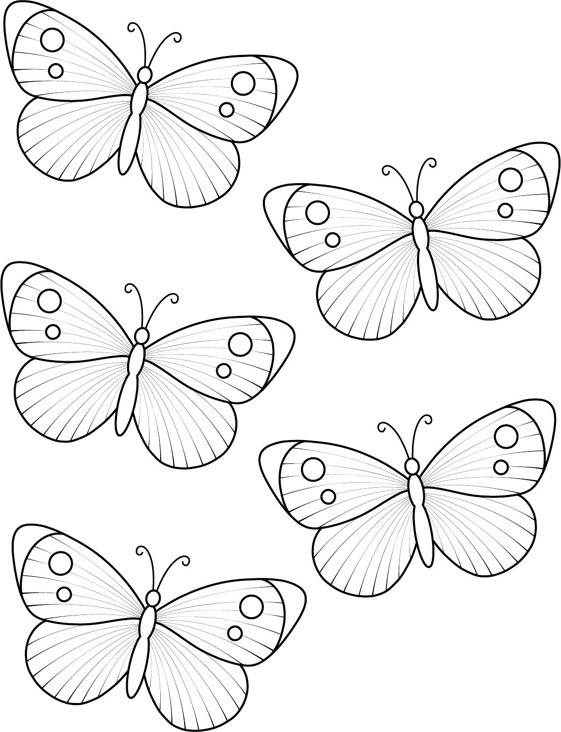 Картинки бабочки раскраски