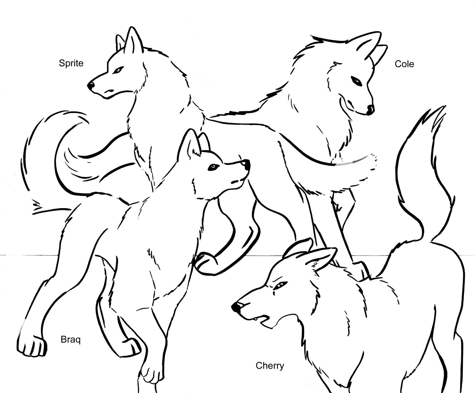 Раскраски Раскраска Волчица с волчатами , Раскраски .