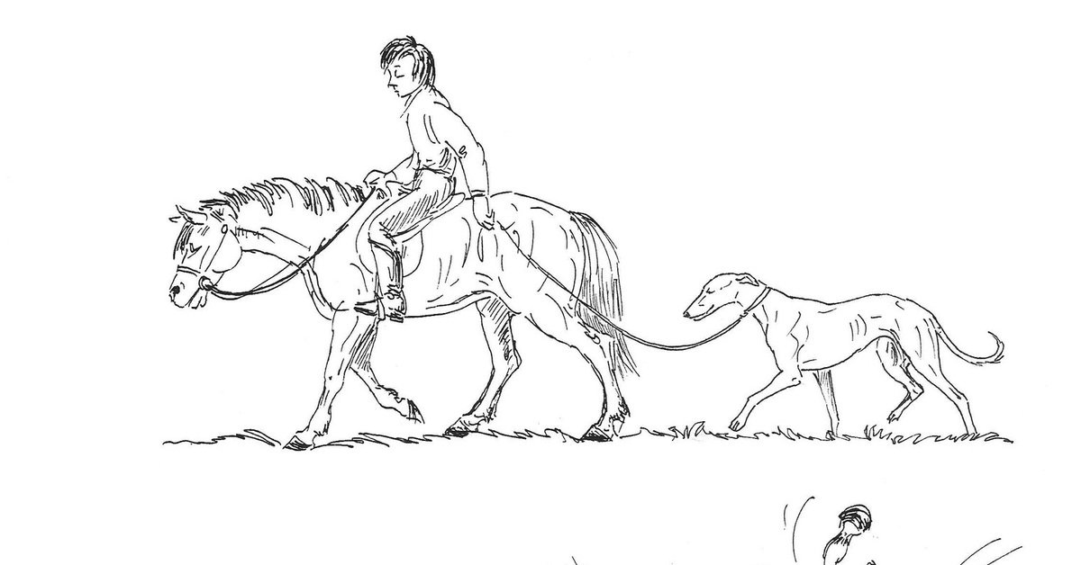 Раскраска Лошадь и собака