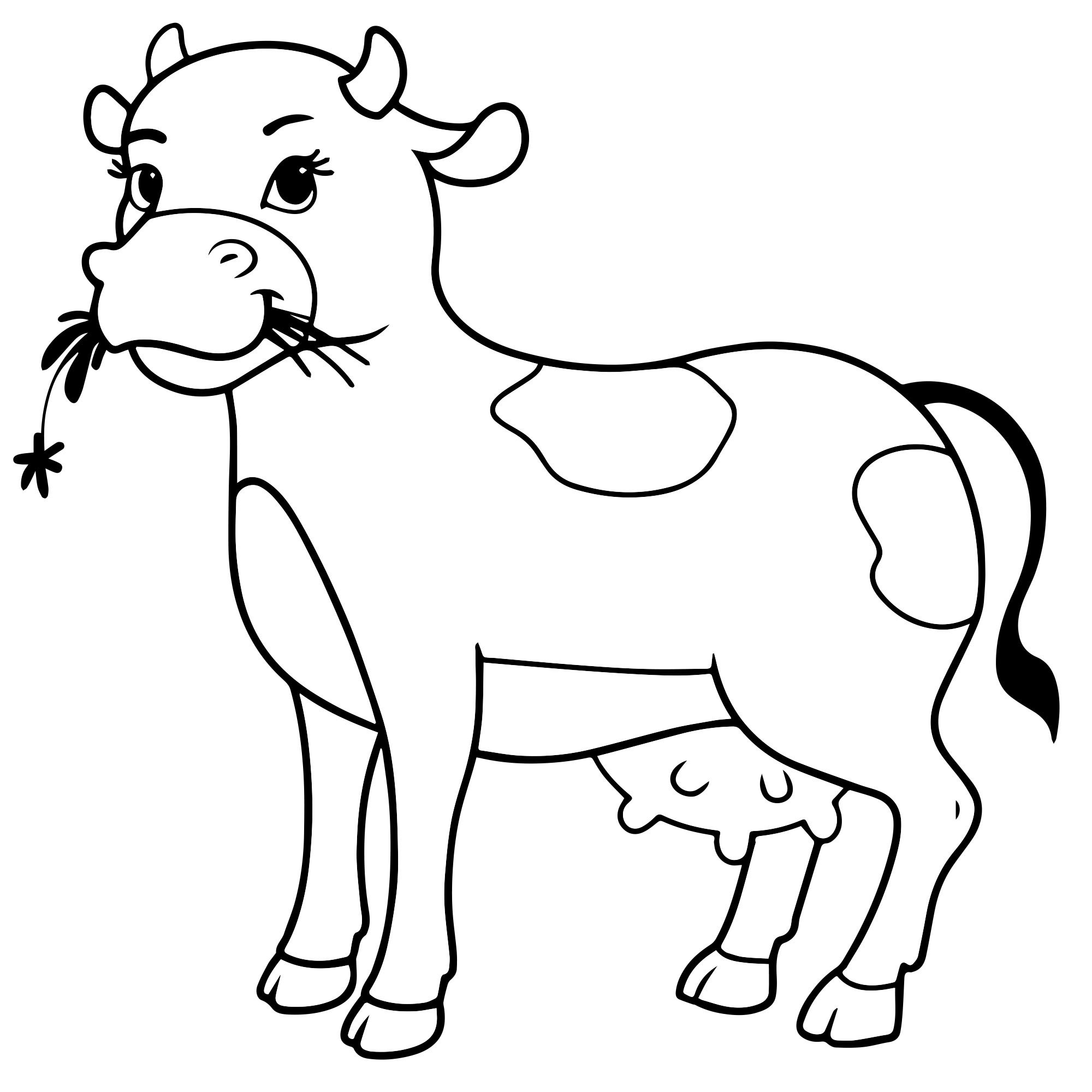 Раскраска Корова | Раскраски с домашними животными