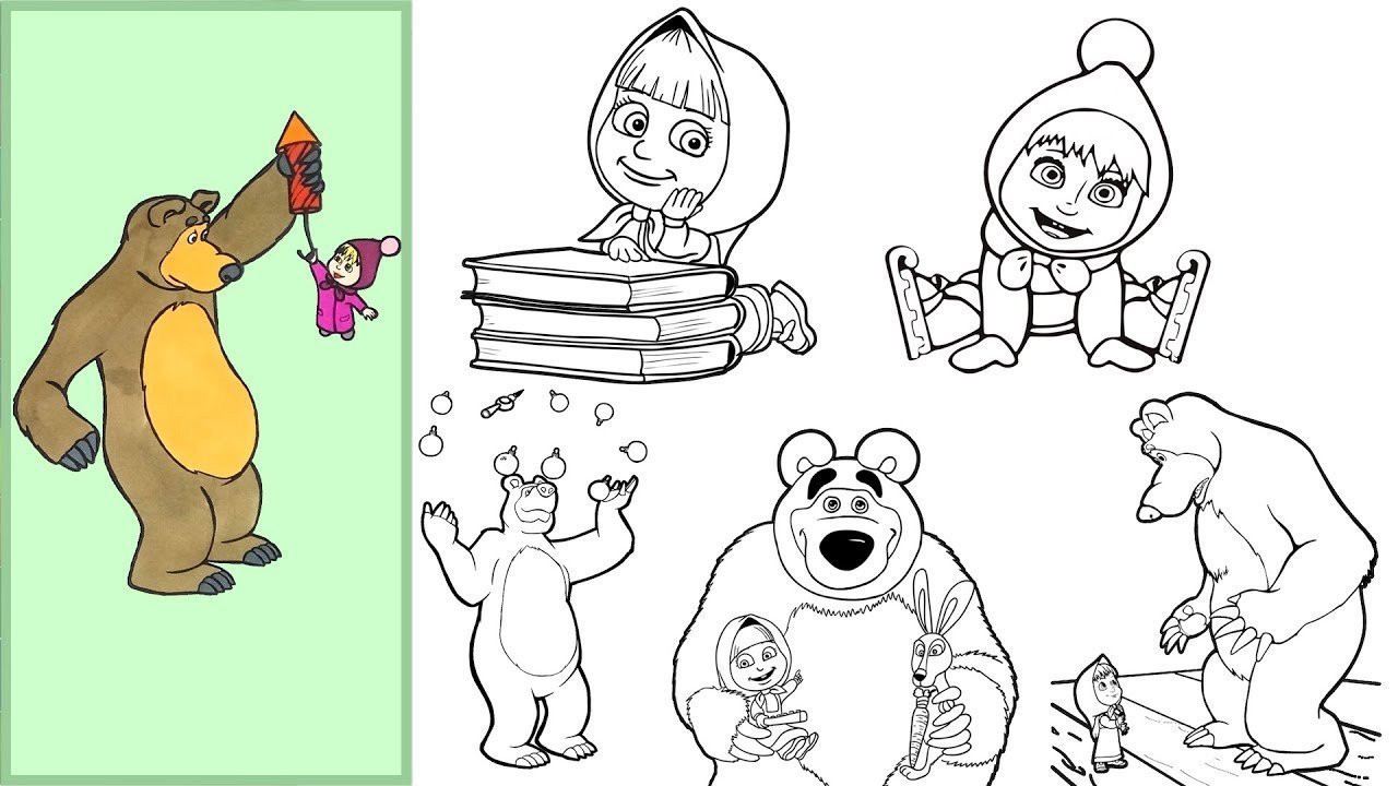 Песня руки начинают рисовать маша и медведь. Раскраска. Маша. Раскраски для детей Маша. Маша и медведь раскраска для малышей. Картинки раскраски для детей Маша и медведь.