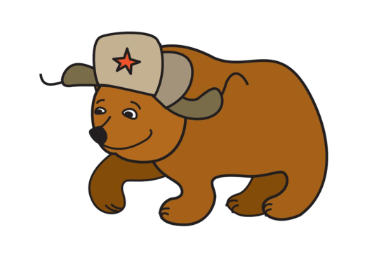 Медведь в шапке ушанке