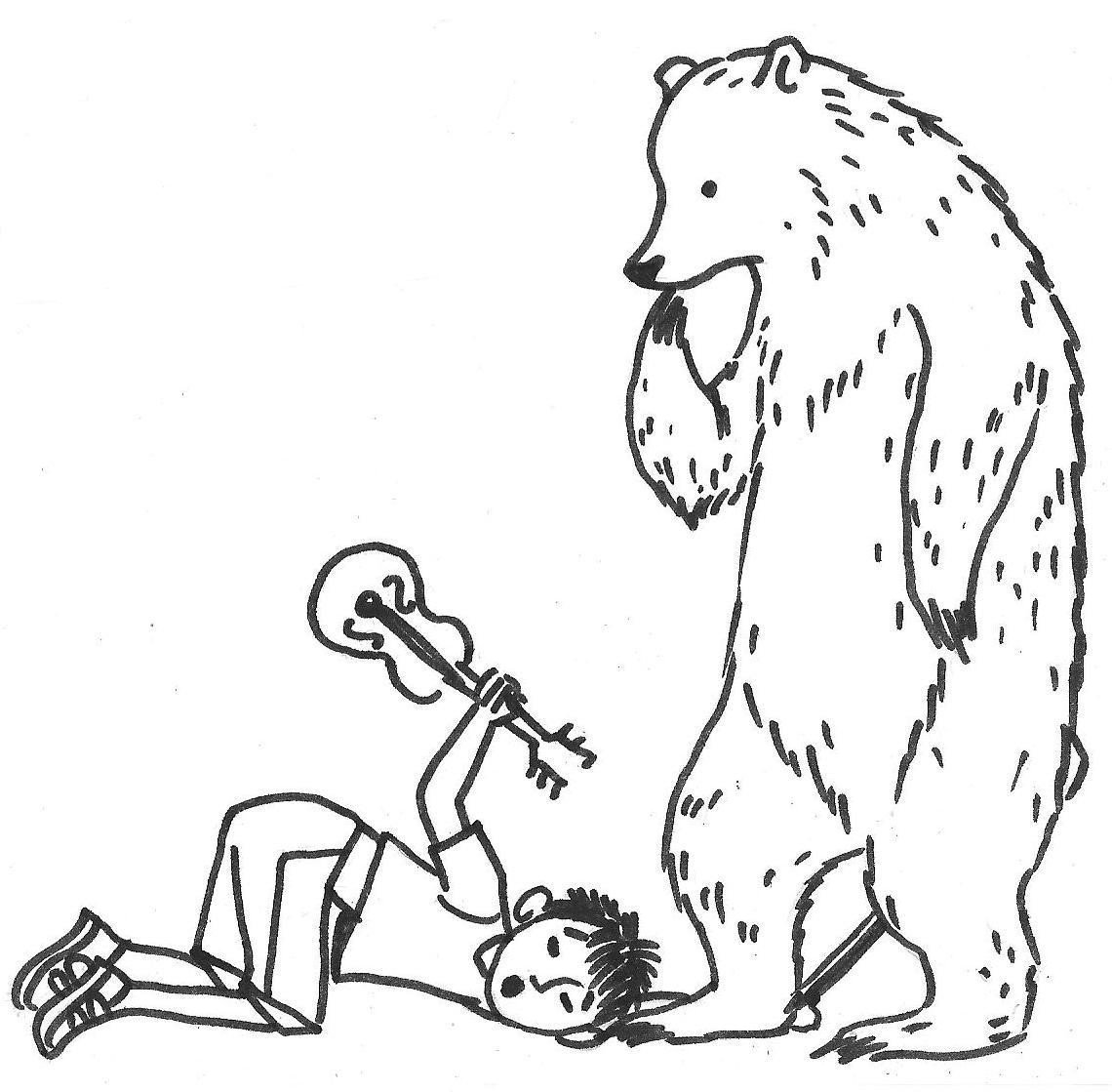 Раскраска Животные Медведь и волк