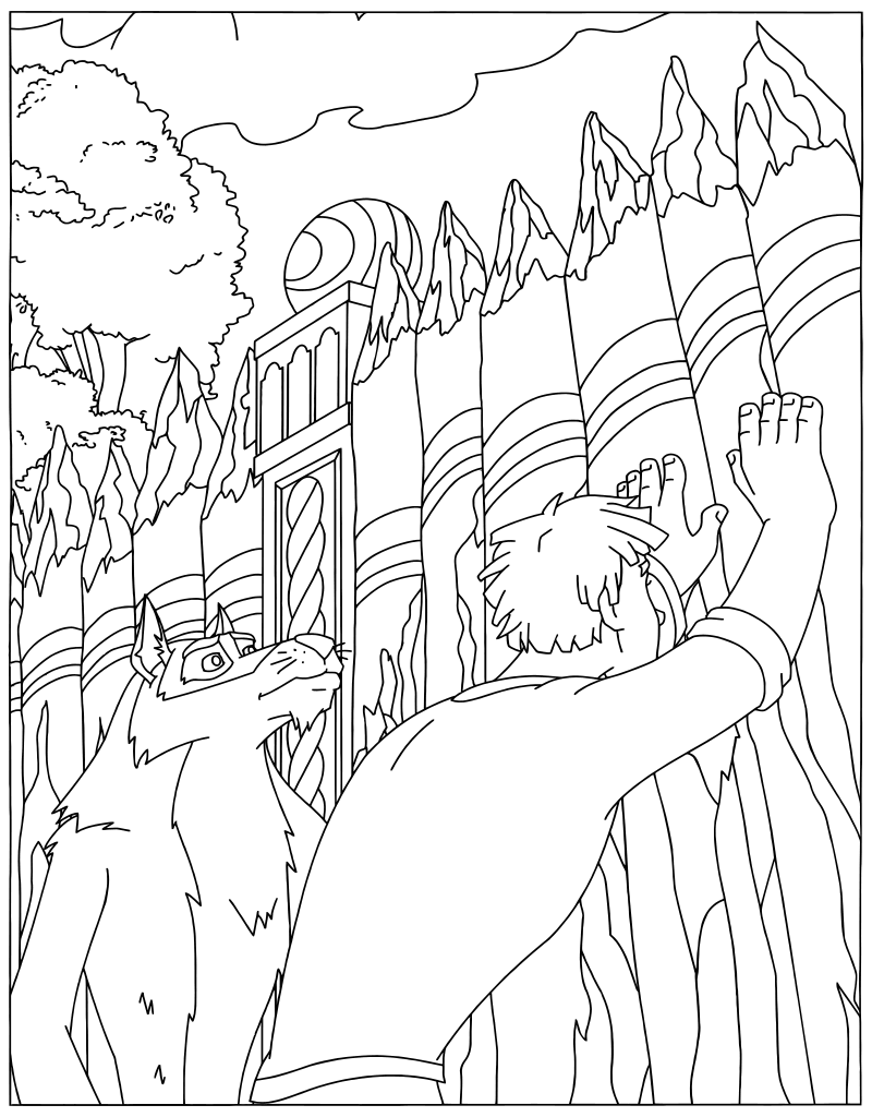 Первая иллюстрация к книге Сказки. Гуси-лебеди. Водная раскраска