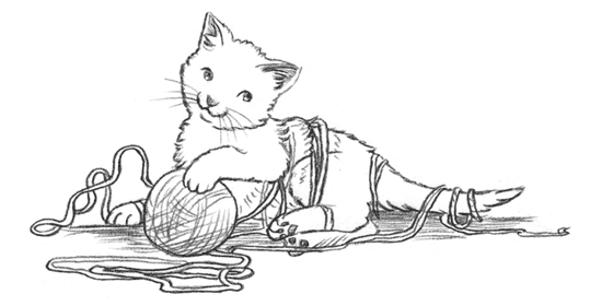 Кот с клубком