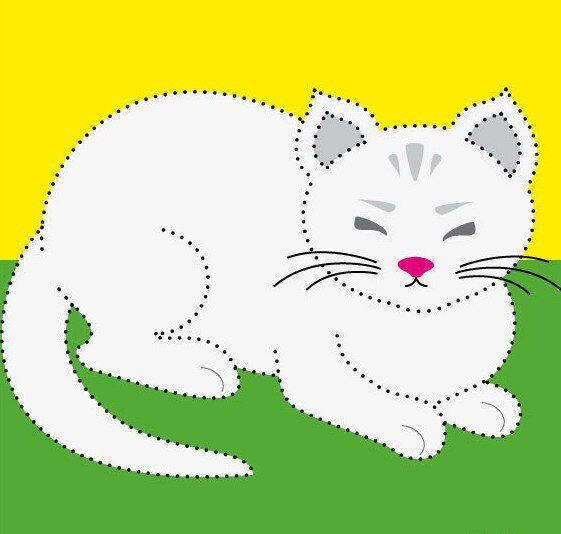 Кошечка для детей обводить