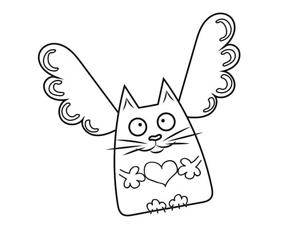 Кот ангел рисунок карандашом