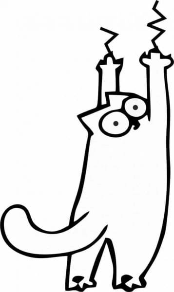 Котик выглядывает из-за угла рисунок