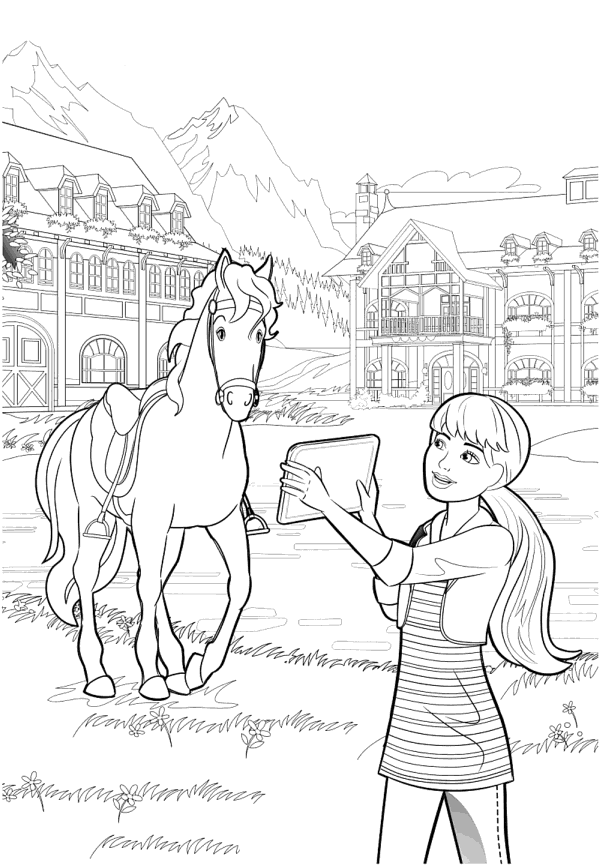 Раскраска «Принцесса на лошади»