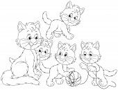 5 Котят раскраска