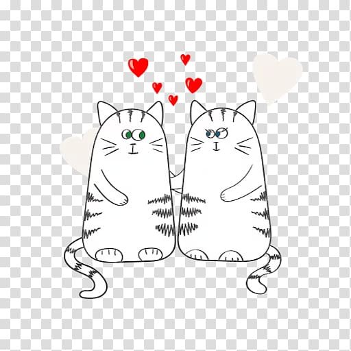 Влюбленные коты контур