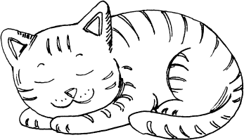 Раскраски спящий котенок (41 фото)