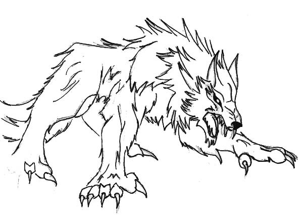Злой волк раскраска