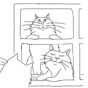 Кошка на окошке раскраска
