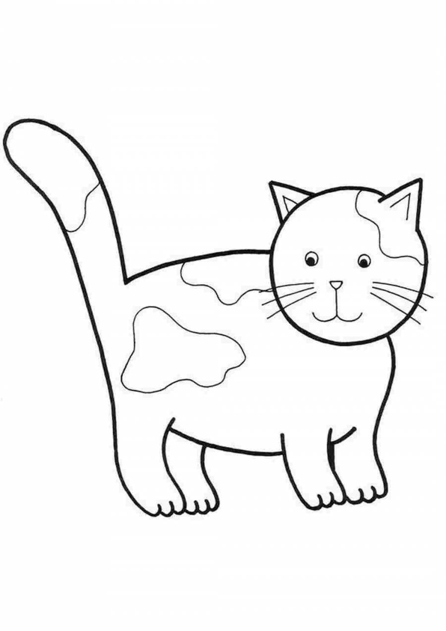 Кошка раскраска для детей. Контуры для рисования для детей. Контуры животных. Контур кошки. Рисование картинки шаблоны