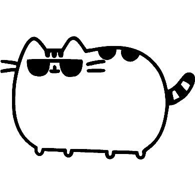 Раскраска жирный котик