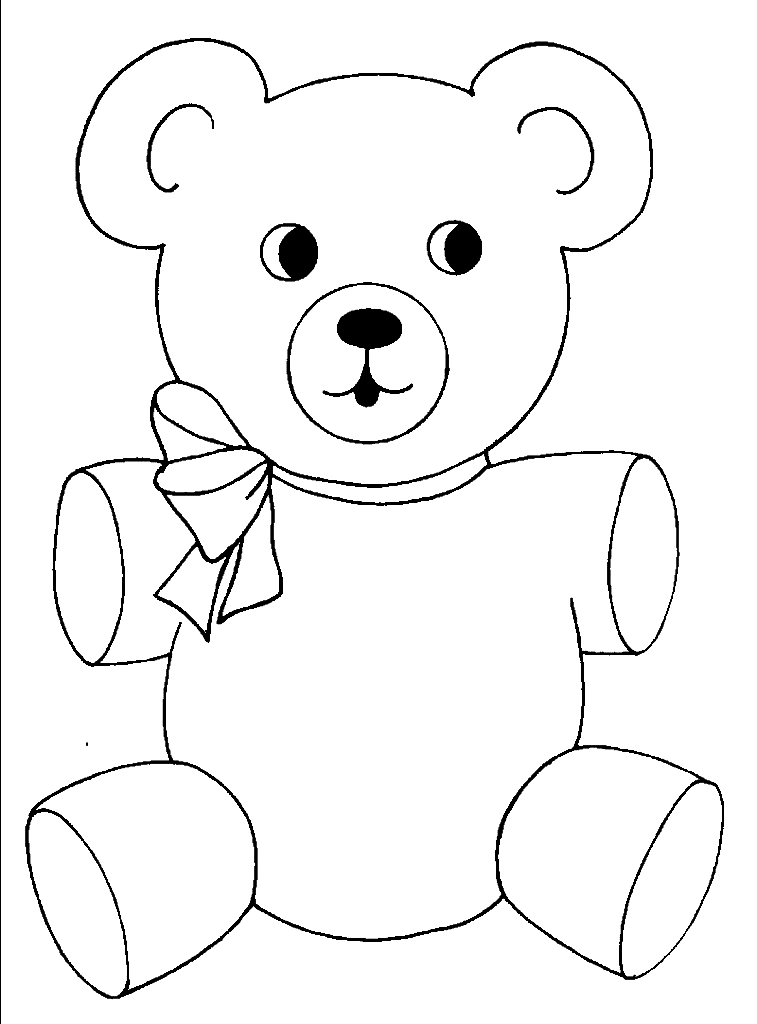 Раскраска Медвежонок | Раскраски для детей трех-четырех лет
