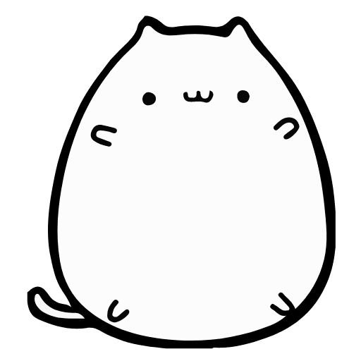 Круглый нарисованный кот