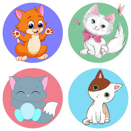Рисунок котика для печати цветной