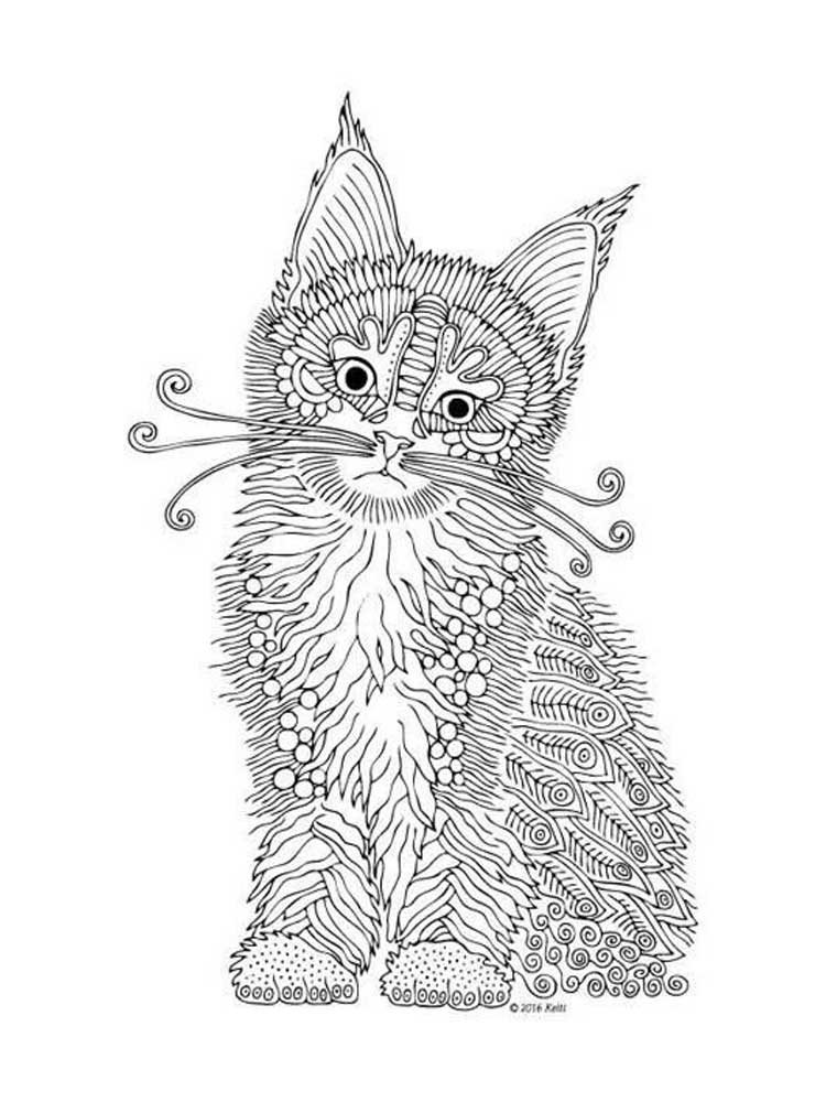 Раскраска кот с узорами - 69 фото