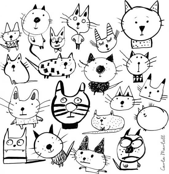 Дудлинг котики