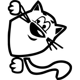 Кот выглядывает раскраска
