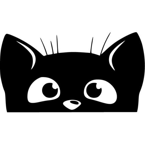 Кот выглядывает силуэт