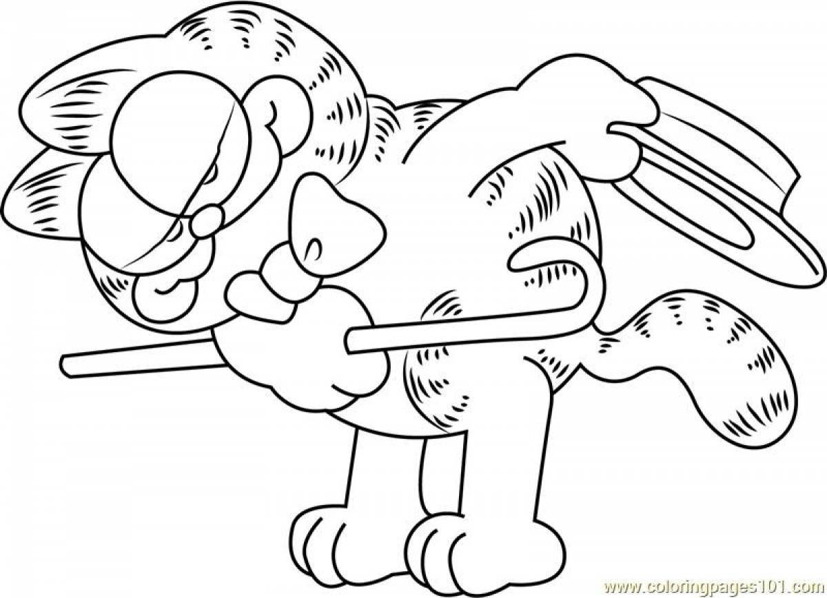 Раскраска Гарфилд. Garfield coloring book.