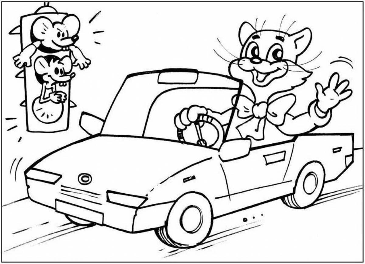 Раскраска мыши из мультфильма про кота Леопольда