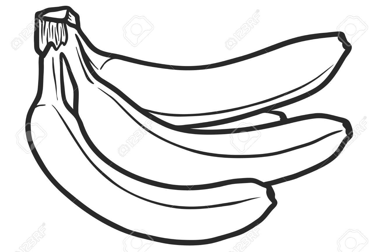 Раскраска Очищенный банан
