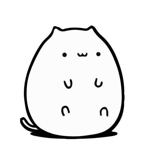 Круглый котик раскраска