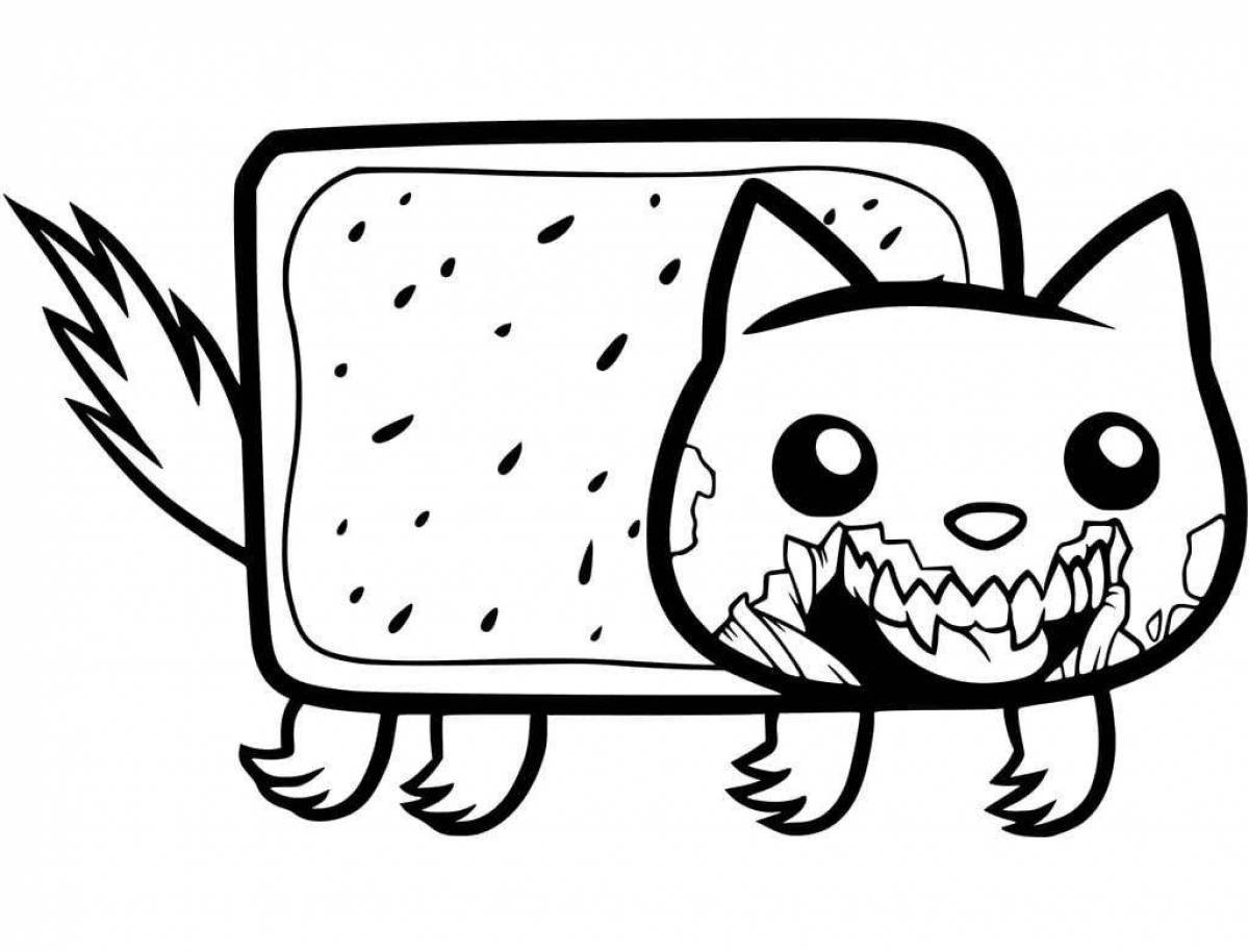 Раскраска кэт напа. Нян Кэт. Nyan Cat раскраска. Картун Кэт раскраска. Раскраска Ням кот.