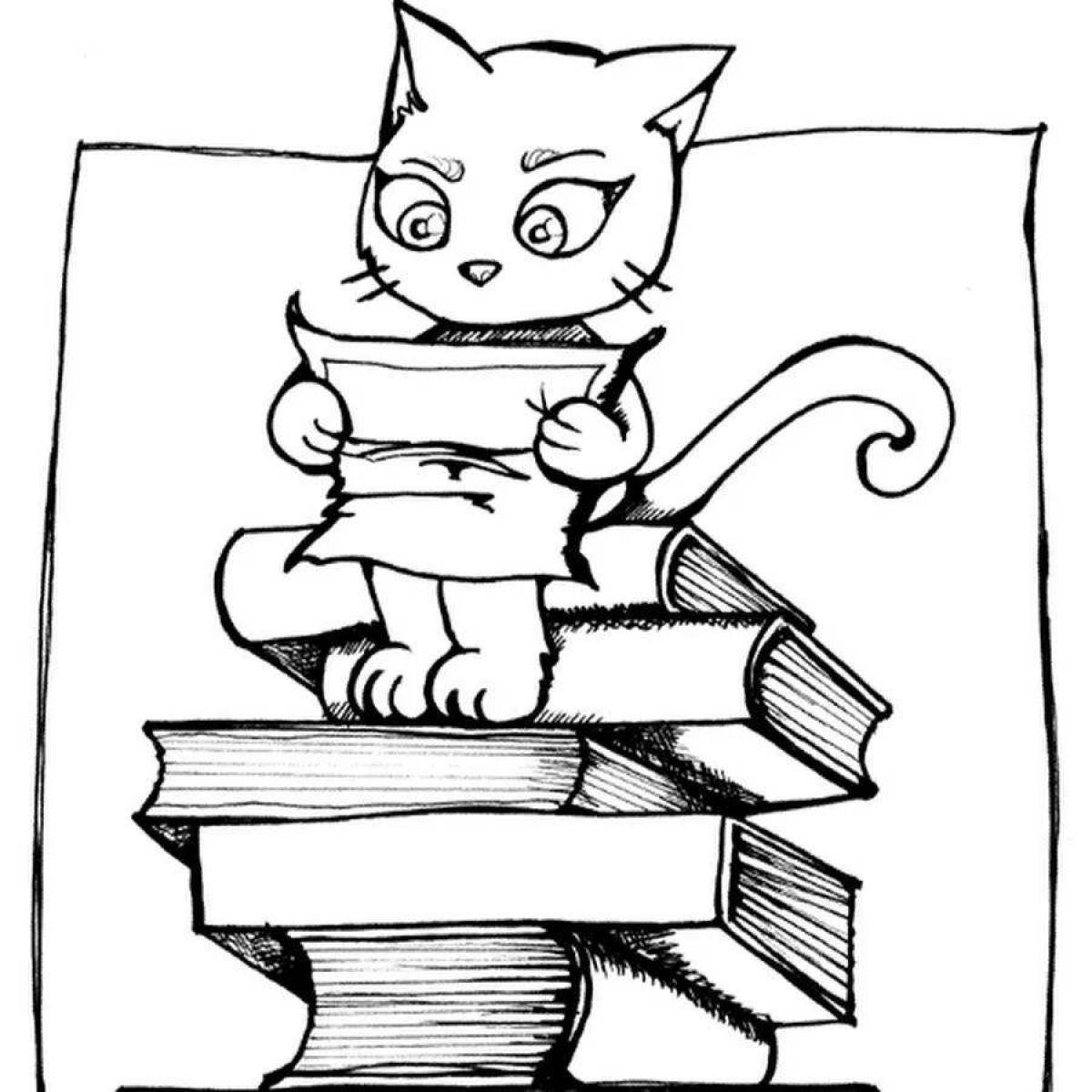 Книги ученый кот. Раскраска "книга". Кот ученый раскраска. Раскраска библиотека. Кот ученый рисунок.