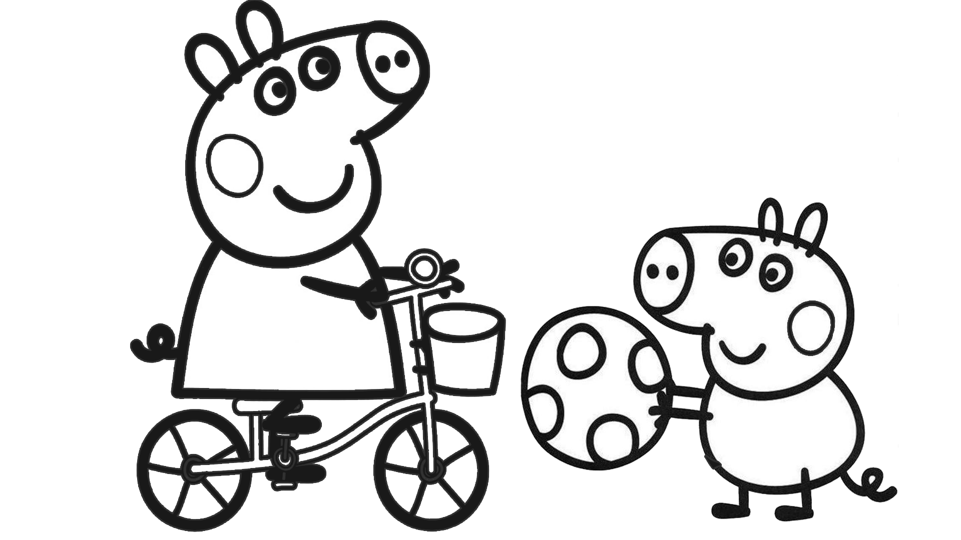 «‎Свинка Пеппа» бесплатные раскраски для детей - мальчиков и девочек